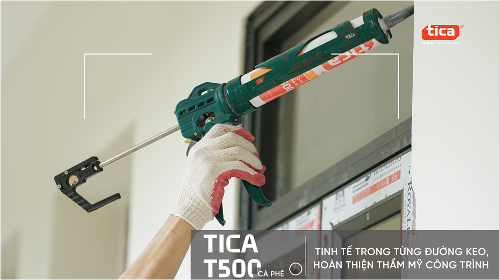 thi công Tica T500 nâu cafe