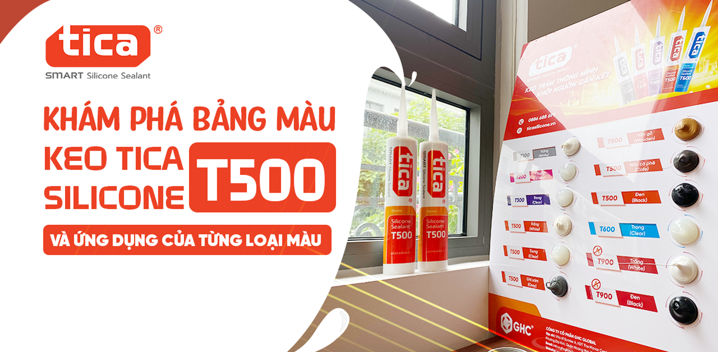 Khám phá bảng màu keo Tica Silicone T500 và ứng dụng của từng loại màu